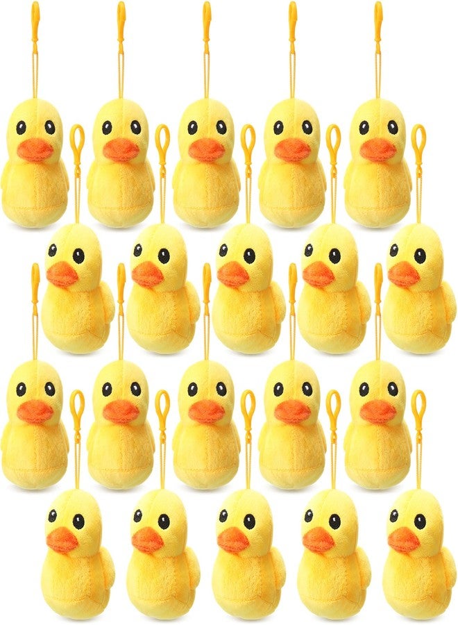 سكايليتي مجموعة ألعاب بط محشوة من سكايليتي، 20 قطعة، لون أصفر، 4 بوصات، لعبة قطيفة ناعمة، مجموعة ألعاب بط صغيرة، مناسبة لغرف الأولاد والبنات، الأريكة، أعياد الميلاد، حفلات استقبال المولود، ديكور الحفلات. - Image 1